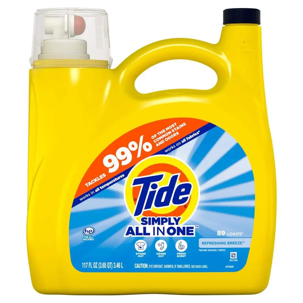 Liquid Laundry Detergent, Simply All-in-1 Refreshing Breeze Scent, 89-Loads, 117 fl. oz.