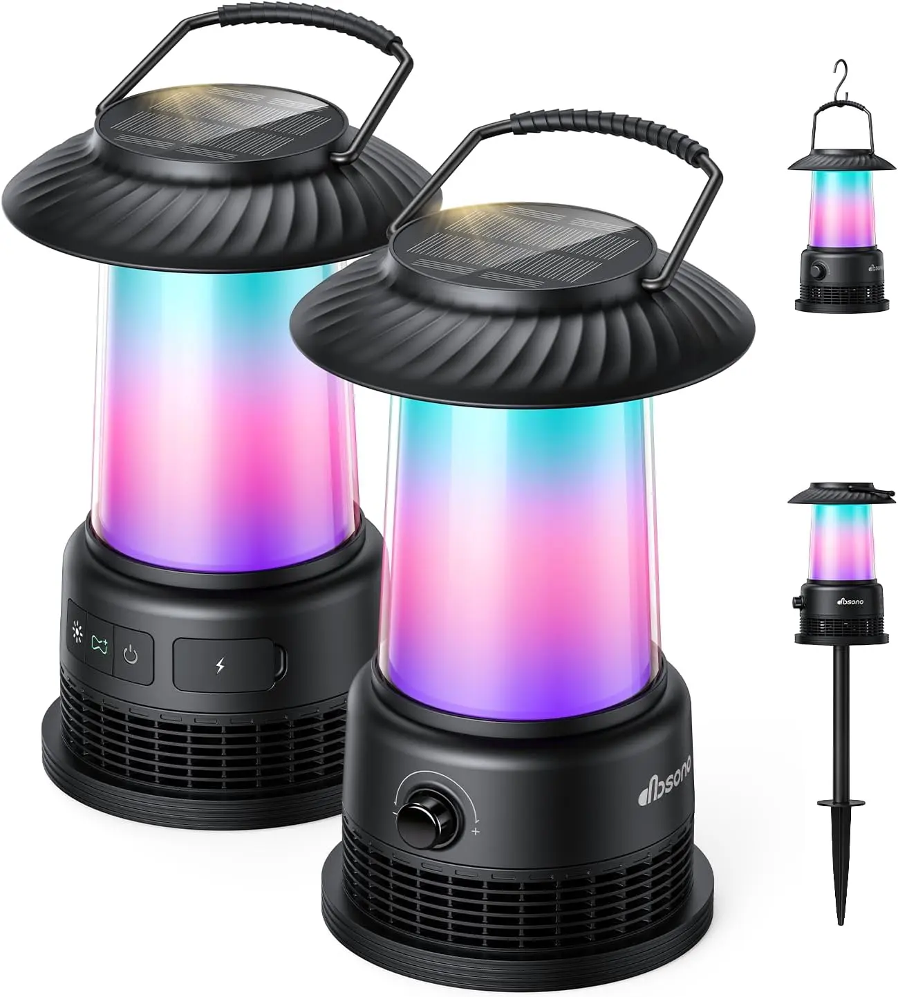 Outdoor Speakers House Warming Gifts New Home: 30W Dual Bluetooth Speakers with 360° LED Lights&Solar Charging|Multi-Sync up to 100 Speakers|IPX7 Waterproof|20H Playtime|Lanterns for Patio/Pool/Party Audio Sound System subwoofer speaker bluetooth speaker