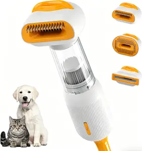 3 Replaceable Heads Cordless Pet Vacuum Groomer, USB Rechargeable Shedding Hair Vacuum Brush, Multifunctional Deshedding, Cleaning & Local Trimming Tool for Cats Dogs Hook Bullet Points✅ 3 interchangeable detachable brush heads to meet all pet grooming d
