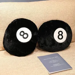 Billiard Ball Pillow 8 Number Cushion, 13.8 Inch Soft Round Backrest, Home Bed Sofa Decoration, Home Decorative Cushion, Soft Touch Cushion, Comfortable Sleep Pad, Gift for Billiards Lovers