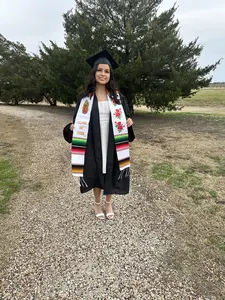 Virgen de Guadalupe/Roses Class of 2026 with roses Mexican Sarape Graduation Stole mexican stole