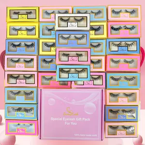 30 Pairs Natural Medium Length 3D Wispy Fluffy False Eyelashes Gift Box Set, 5D Effect Cosmetic Synthetic Fiber Lashes, Mixed Curl & Length, 0.07mm Thickness,Soft and Light Weight, Lightweight for weaing,make up Makeup Lash set for everyday and gift