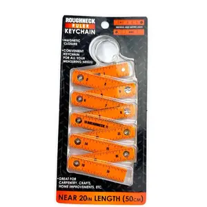 ROUGHNECK Ruler Keychain Ring with Magnetic Closure for Carpentry Crafts Home Improvements Near 20in Length 50cm