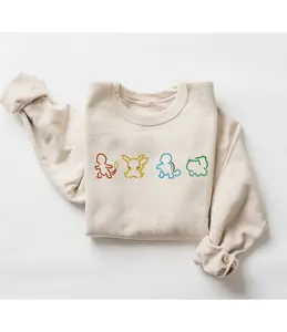 Pokemon Silhouette Sweatshirt, Pokemon Lover Gift, Pikachu, Charmander, Squirtle, Bulbasaur, Retro Cartoon, 90s Tee, Pokemon Hoodie, Tank