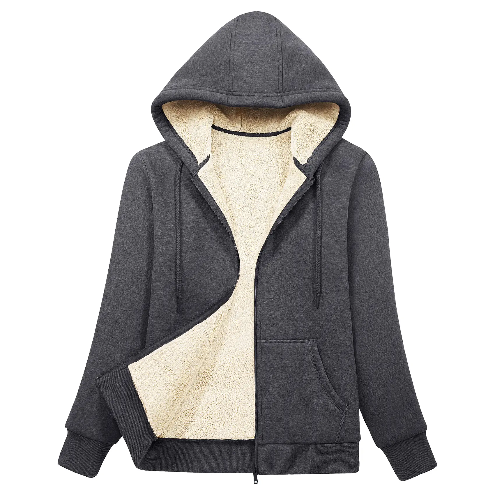 Womens Winter Warm Coats Sherpa Lined Fleece Thermal Jacket Lightweight Jacket  Casual Outerwear