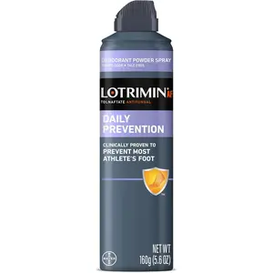 Lotrimin AF Athlete's Foot Daily Prevention Deodorant Powder Spray, 5.6 Ounce