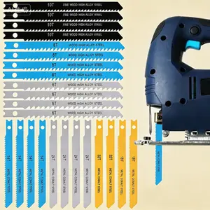 Jig Saw Blades Set, 28-Piece U-Shank, 6T to 32T Teeth Range, Carbon Steel for Cutting Wood Plastic Metal, Compatible with Most Jigsaws, Multipurpose Saw Blades, Durable and Precision Cutting