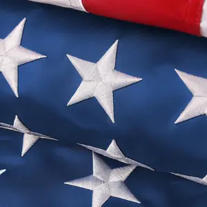 American Flags 3x5 Outdoor Use,Non Fading American Flags for Outside, American Flag Outdoor Heavy Duty, American Flag Longest Lasting, US Flag Embroidered Stars, Brass Grommets Sewn Stripes