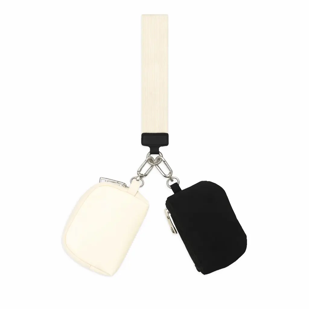 Five Season Home Mini Double Coin Purse Keychain – Small Wallet for Cards, Cash & Keys, Portable Everyday Use Key Rings
