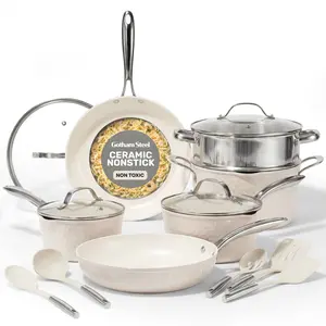 Hammered Cream Cookware Bundle