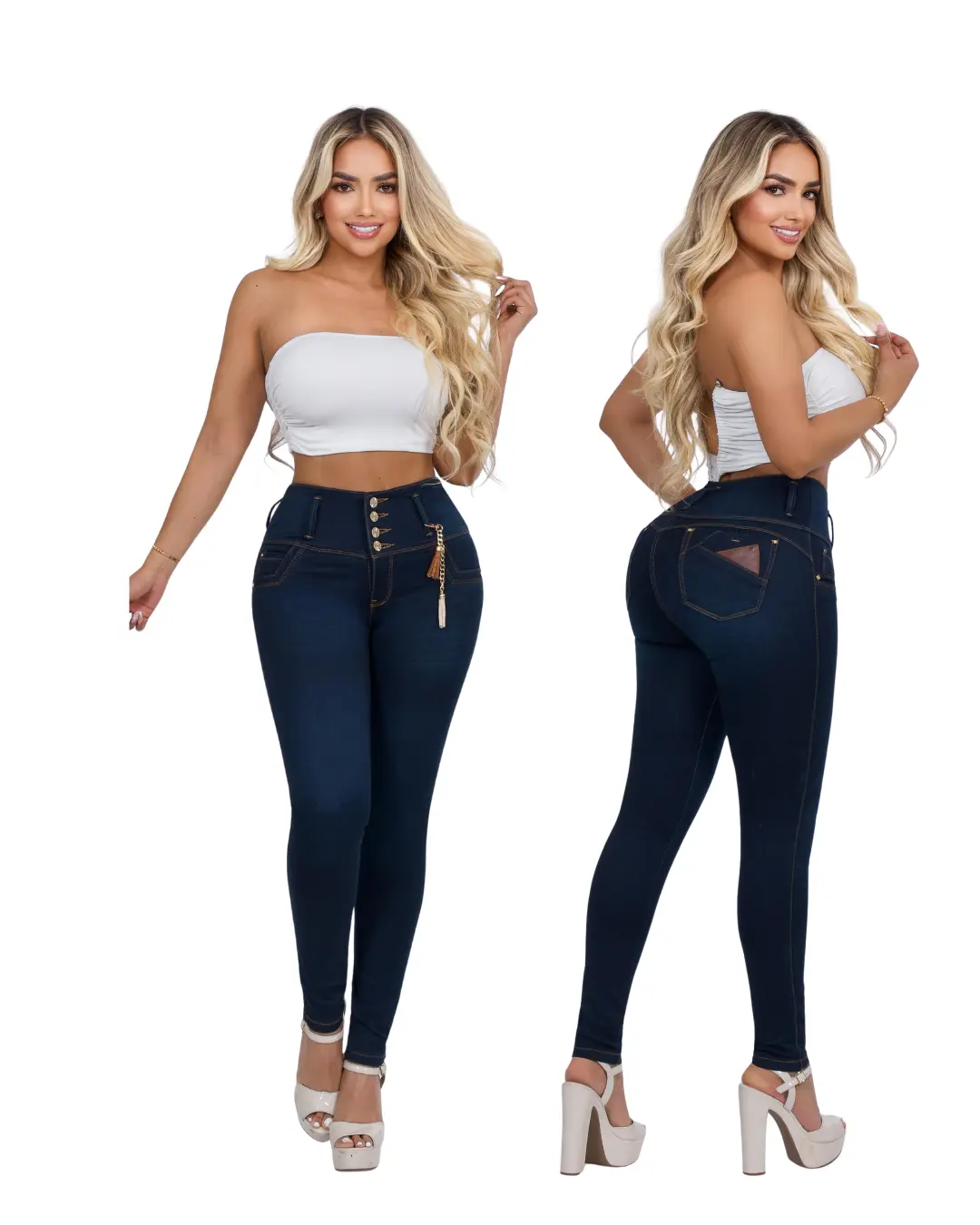 Liana Women's Colombian Booty-Lifting Jeans, High-Waisted Skinny Curvy Fit, Body-Shaping Stretch Denim with Tummy Control, BBL Effect, Bbl Jeans, Booty-Lifted, Outfits, Fashion Clothing, Fashion Jeans
