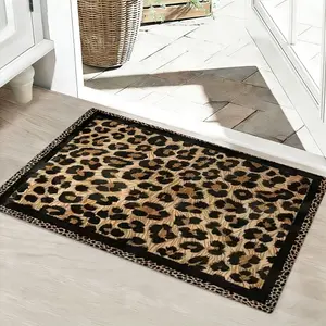 Vintage Leopard Print Rug, Luxurious Wild Style Home Carpet, Non-Slip Floor Mat for Living Room Bedroom, Durable Easy Clean