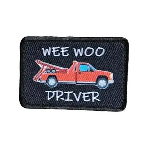 Tow truck repo Wee woo driver driver funny 2"x3" removable morale patch with hook and loop backing