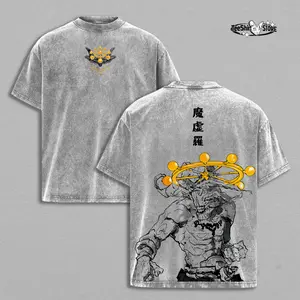 Mahoraga Jujutsu Kaisen Anime T-Shirt & Hoodie – Vintage Washed Oversized Heavy Cotton Graphic Tee, Dark Aesthetic JJK Streetwear, Unisex Anime Fan Gift