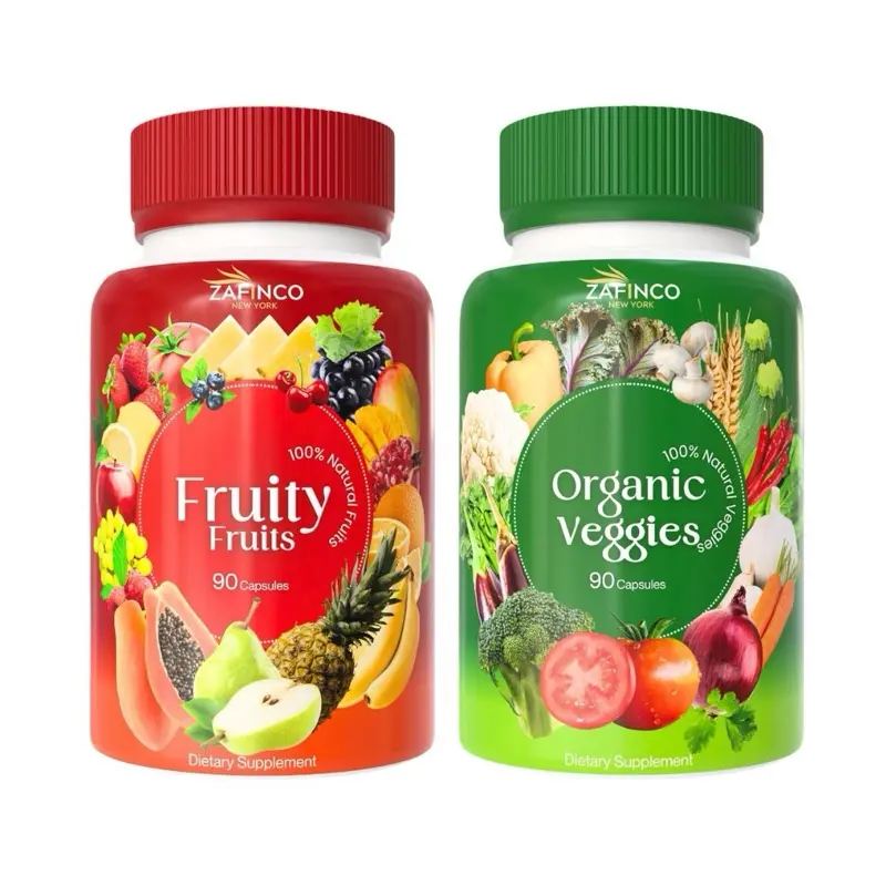ZAFINCO Fruit & Vegetable Nutritional Supplement | FRUITS & VEGGIES Double Action Formula | 90 Capsules | 3 Capsules Daily | 30-Day Supply | Fruits and veggies Superblend | Cognitive Function Healthcare Halal Vaegan Dietary Fitness Natural Edible