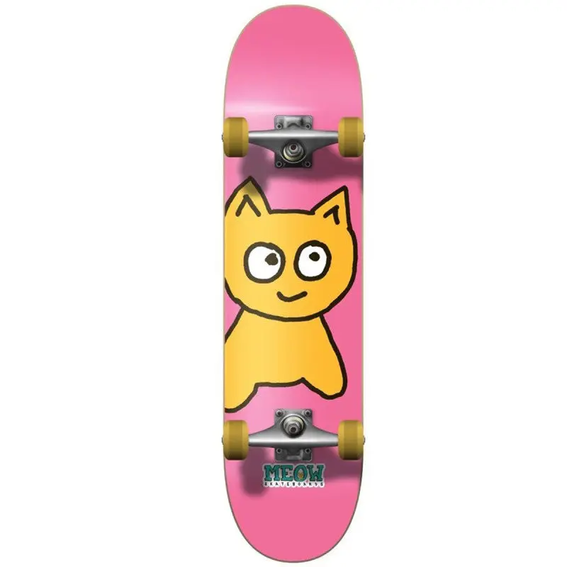 Meow Skateboard Complete Big Cat Soft Top Pink 7.25" x 29.2"
