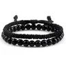2-Piece Beaded for Women and Men, Stackable Adjustable Cord Bracelets, Simple Fashion Jewelry for Party, Daily Wear and Birthday Gift, Layered Bracelet Set