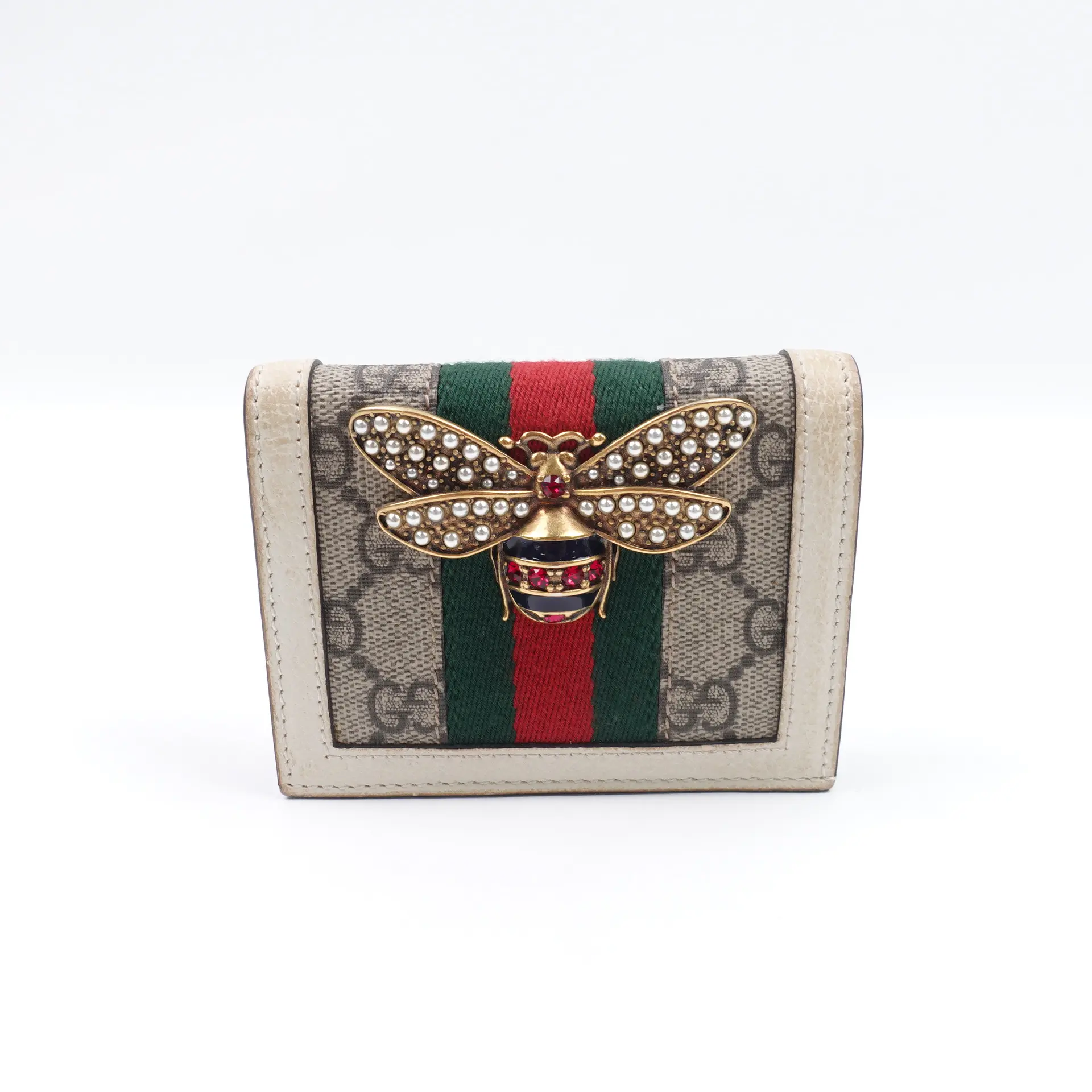 Pre-owned GUCCI Coated Canvas Small Leather Goods Brown Card Holder T10422938