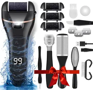LIERKISS Rechargeable Portable Electric Feet Callus Remover, Great for Dry Skin Dead Skin, Severely Cracked Dry Skin, Suitable for Home and Nail Salon, Foot File Pedicure Kit, Ideal Spring and Summer Gift