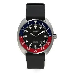 PANTOR Watches for men - 200m Automatic diver Watches with Rubber Strap_Nautilus 45mm dive watch(Red)