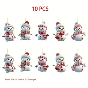 10-Piece Christmas Tree Decorations Set, & Acrylic Ornaments for Holiday Decoration, Festive Home Decor Essentials, Party Decoration Supplies