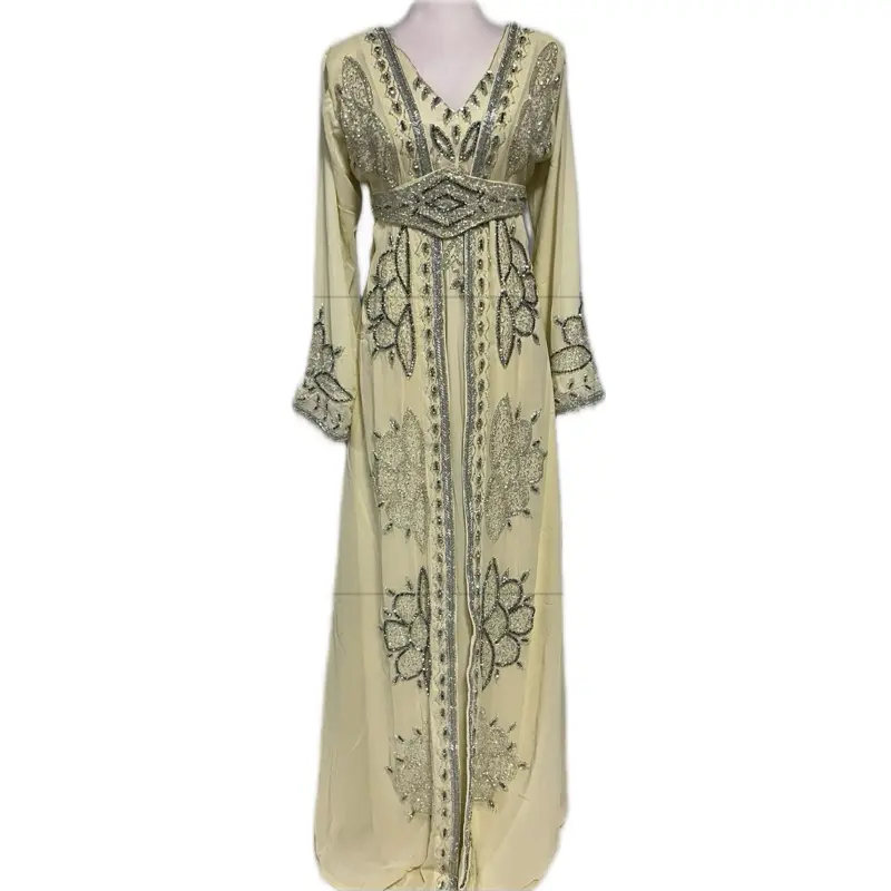 Silver Beads High Quality Chiffon Kaftan in Eight Colors to Choose from Elegant and Stylish Design