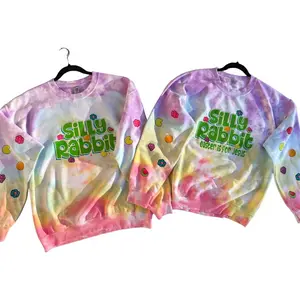 *Made to Order* Silly rabbit, cereal, Easter is for Jesus , multi colored tiedye crewneck Tops  Sweatshirts