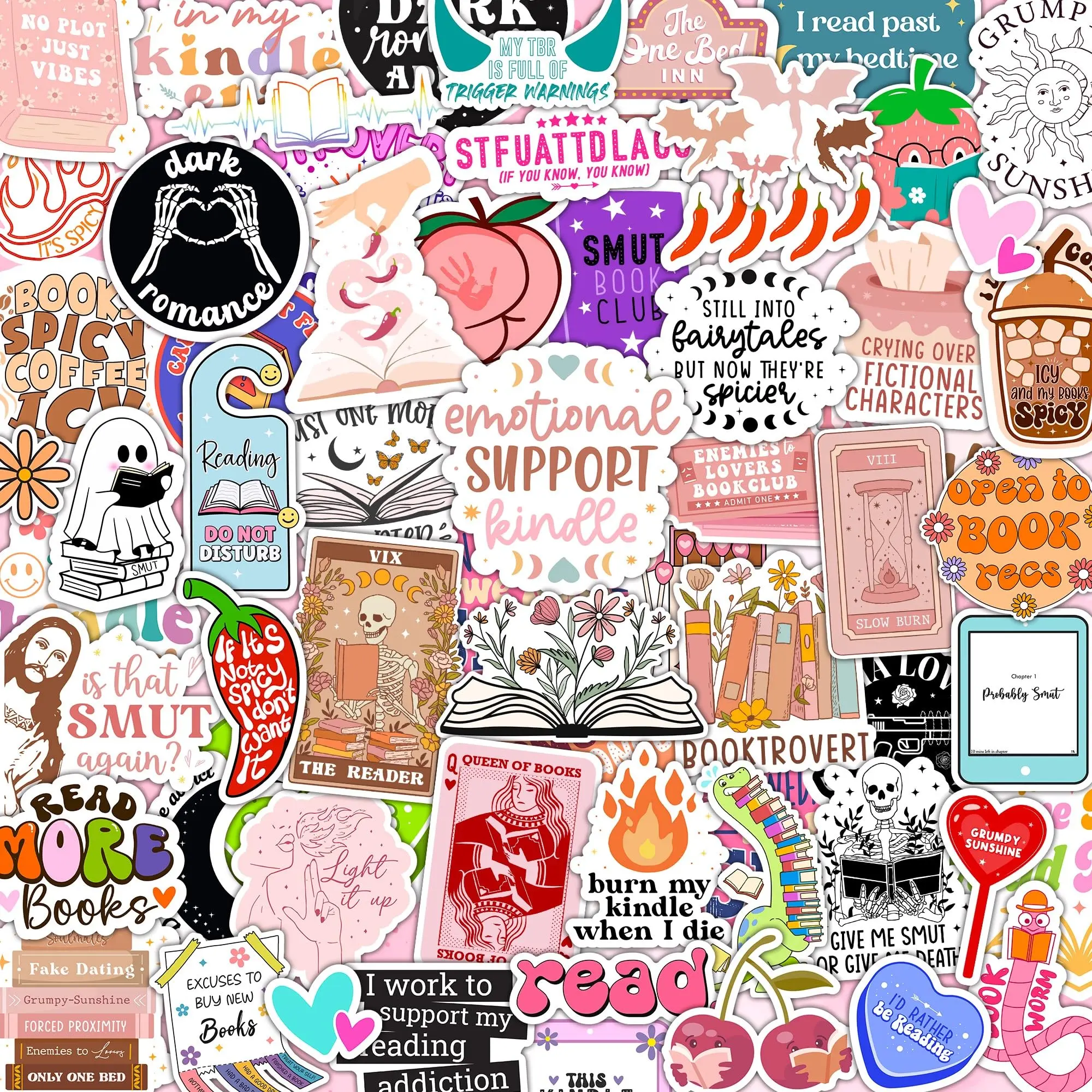 Book Sticker, 120pcs/set Bookish Sticker Pack for Readers, Vinyl Decals for Laptop Ebook Reader, Girls Holographic Waterproof Sticker, Book Reading Stickers, Sticker Haul