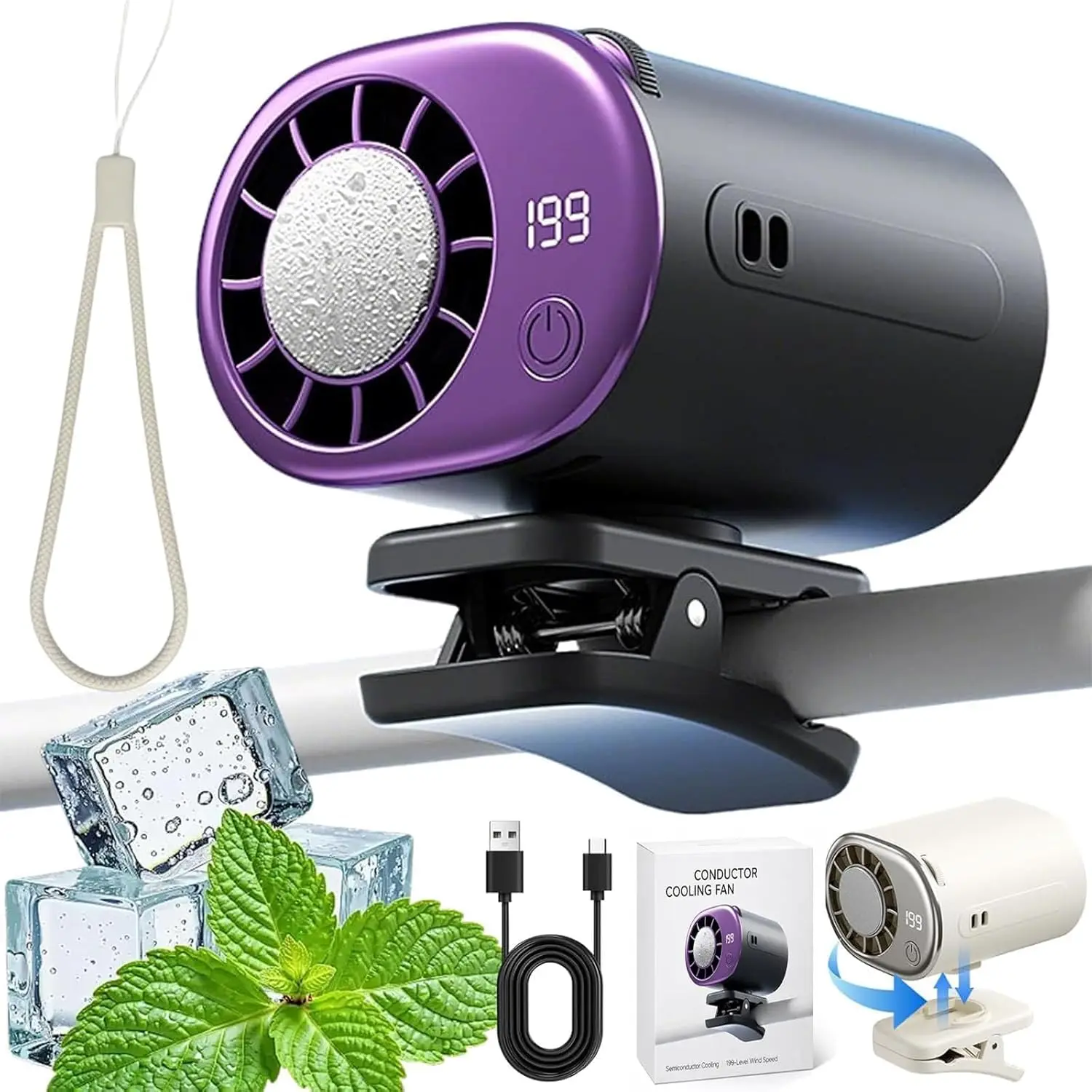 【DealsForYouDays】2026 NEW-ndheld  Fan , 199 Speed Wind Power with 360° Rotation for Car, Desk  Travel/Summer/Concerts/Lash, Gifts for Girls summerwins