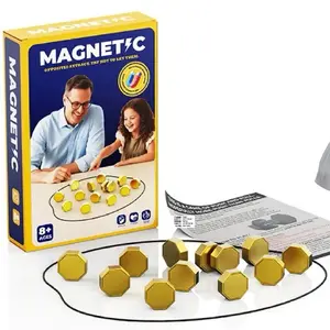 Upgraded Magnetic Chess Board Game Set, Exciting Magnetic Game For Family Game Night, Includes 20 Magnets, Punishment Cards, Travel Bag, Adjustment Rope, Strategy Games for Kids and Adults Party Games