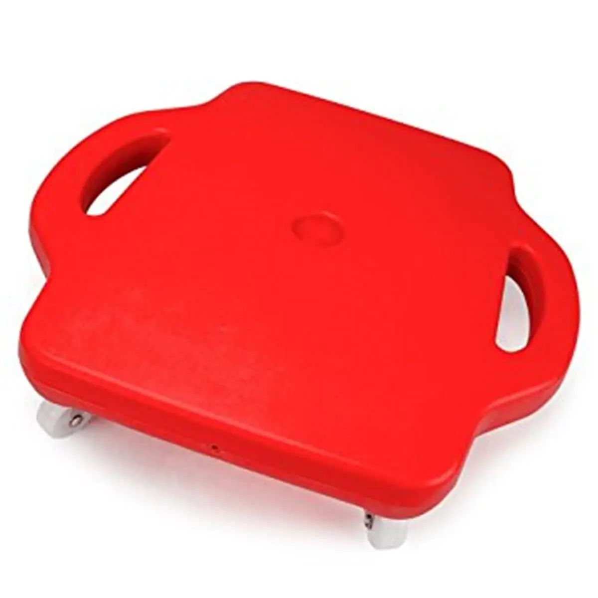 212 MAIN Heavy-Duty Plastic Compact Scooter Board - 12"l, Swivel Non-Marring Casters, Hand Guards, Red, 2.35 lbs, 150 lbs Capacity - Exercise Equipment for Safe Riding