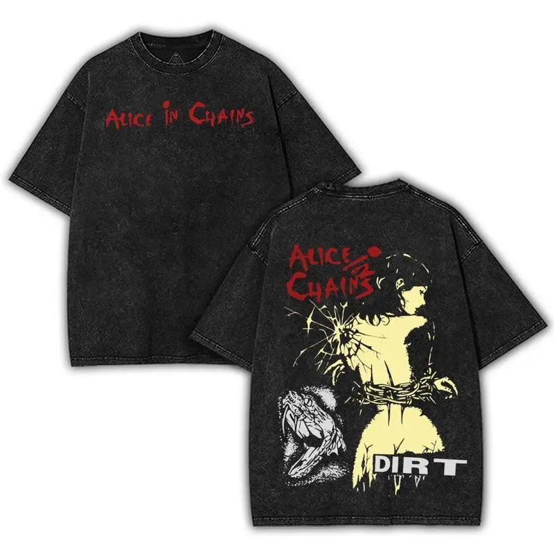 Vintage Alice In Chains Dirt Band 2025 Tour Merch, Metal Rock Band Heavyweight Cotton Washed TShirt, Oversized Vintage Tee, Merch for Rock Fans