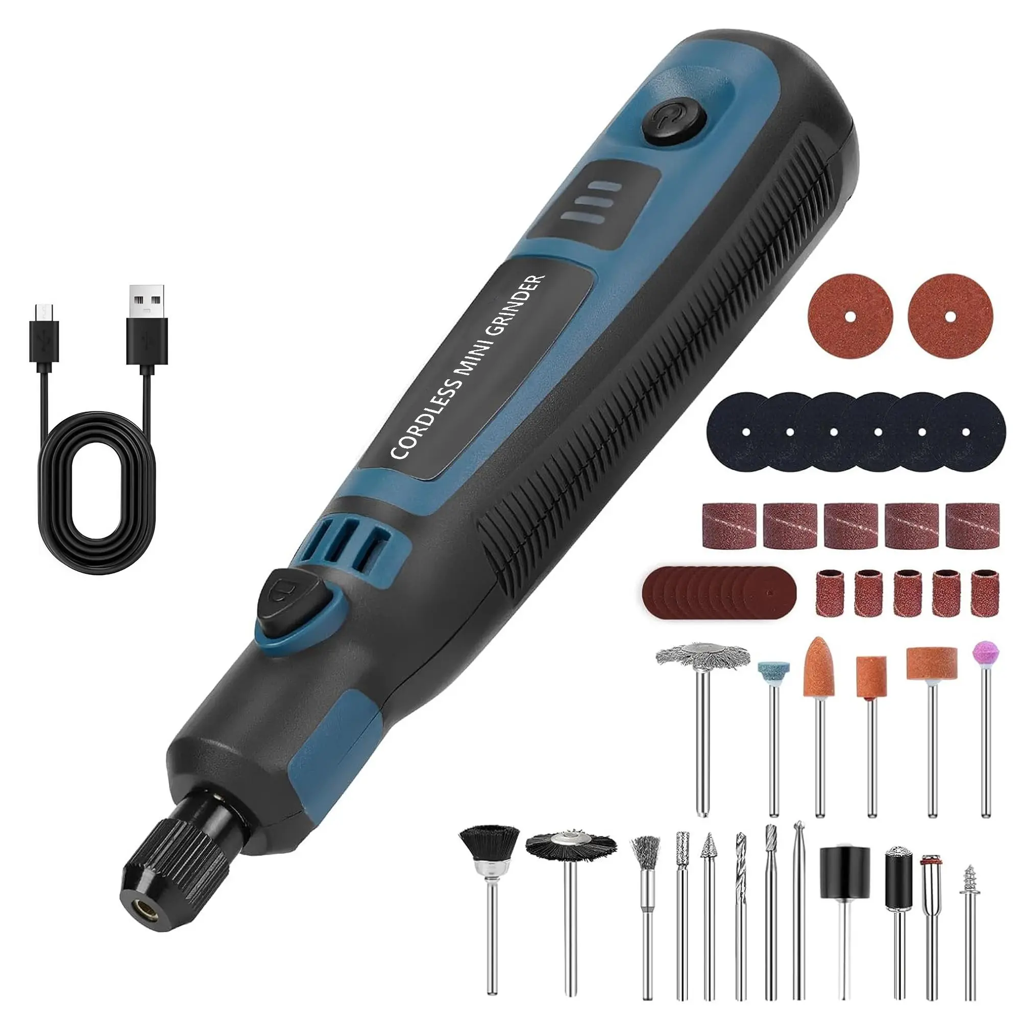 Multifunctional Mini Electric Polisher, Cordless USB Rechargeable Electric Polisher with Accessories, Rotary Tool Kit for Grinding, Engraving and Polishing