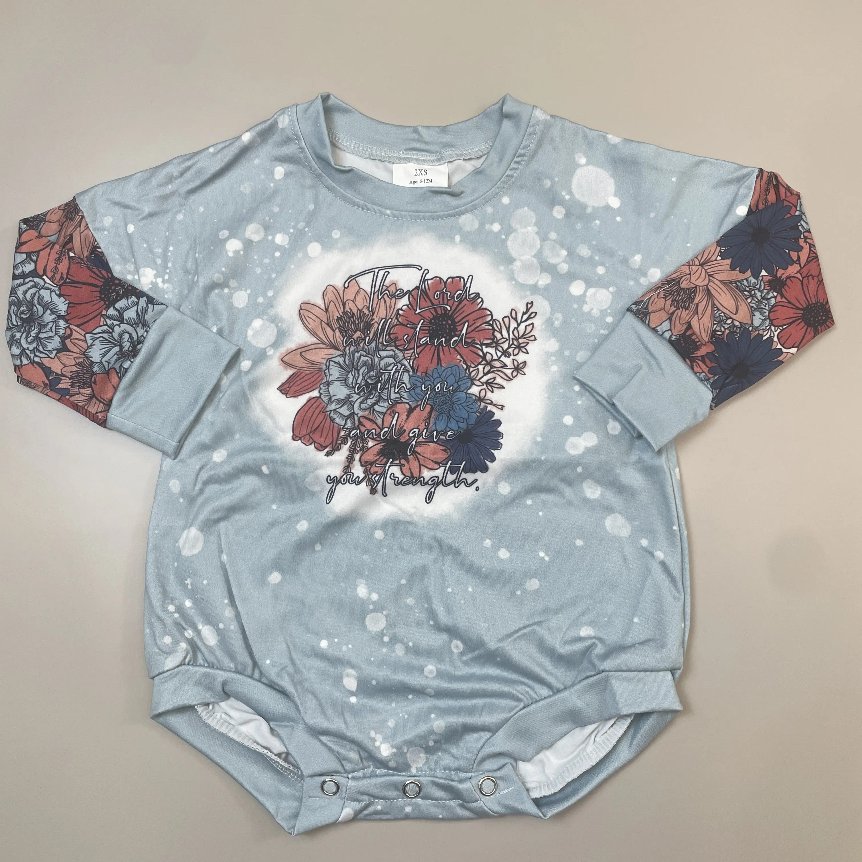 Newborn Girl Bodysuit Clothes - Winter Long-Sleeve Flower Bubble Outfit with Animals & Chain, Baby Girls' Newborn Outfits