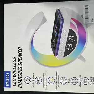 LED Wireless Charging Speaker, Portable Bluetooth Audio Device for Home and Outdoor Use