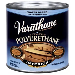212 MAIN Rustoleum 200161H 0.5 pt Semi-Gloss Interior Water-Based Diamond Polyurethane Finish - Durable, Tough Protection for Wood & Interior Surfaces (Automotive & Motorcycle Paint Care), Durability