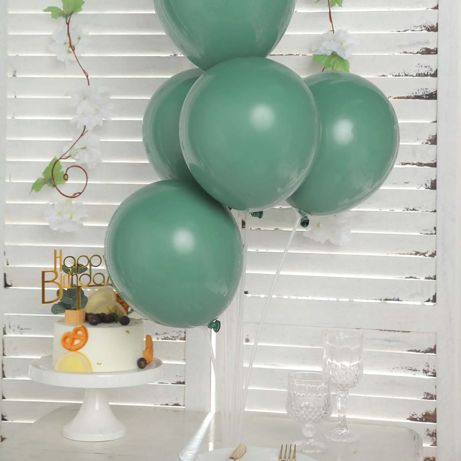 25-Pack 12" Olive Green Double Stuffed Prepacked Latex Blow-Up Balloons for Balloon Decor, Birthday Decor