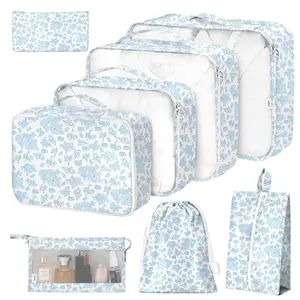 8 Set Packing Cubes for Travel, Luggage Packing Organizers Accessories Large Toiletries Bag for Clothes Shoes Cosmetics