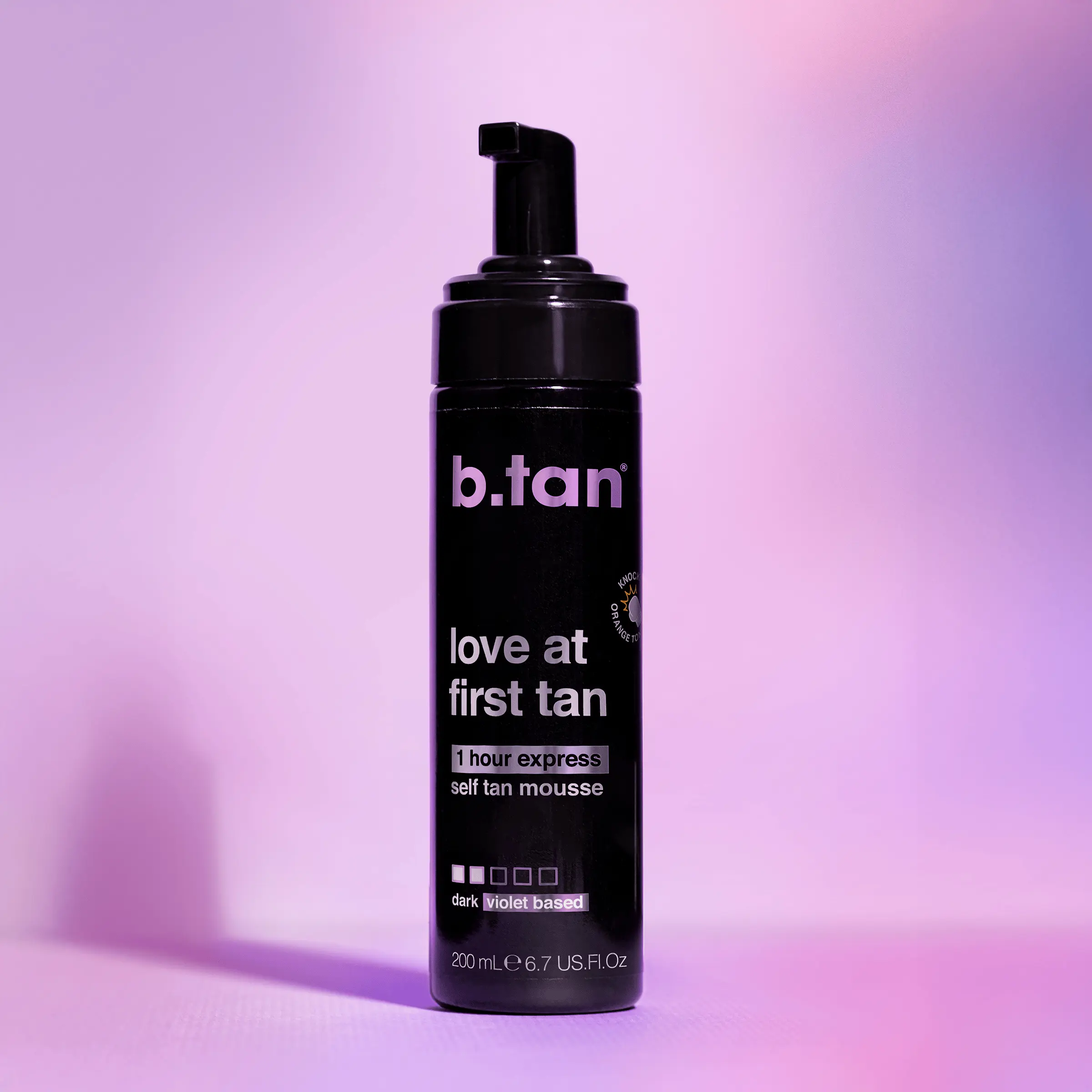 Love At First Tan | b.tan Violet Base Self Tanner Mousse | Best, 1 Hr Express Sunless Tanning Foam, Cancels Orange Tones, Dark Bronzing Glow, No Fake Tan Smell, Body Care, Vegan