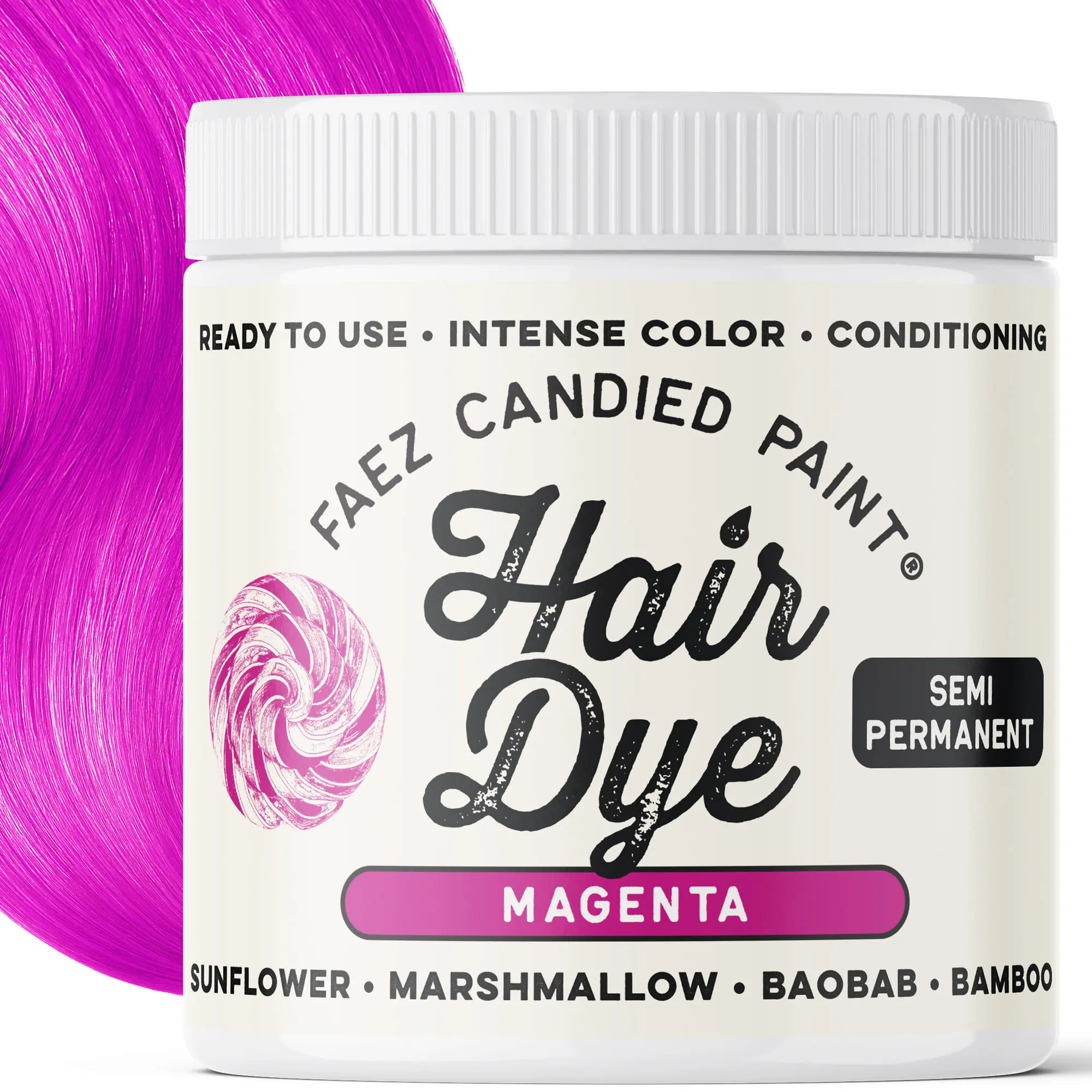 Faez Magenta Semi Permanent Hair Dye 237ml - Paraben Free, Phthalate Free, Conditioning, Cream Formula