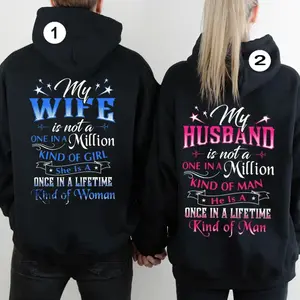 [Made in USA] Couples Shirt My Husband And I Are Not One In A Million Girls Men Couples Matching Graphics Couples Casual Fleece Hoodie For Couples, Husband And Wife, Perfect Gift for Couples, Valentine’s Day