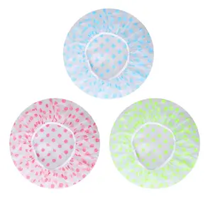3 Pcs Waterproof Shower Cap, Reusable Shower Caps Bath Hair Hat for Women Men Kids