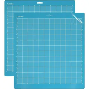 LightGrip  Mat Compatible with Cricut Maker 4/Maker 3/Maker/Explore 4/3/Air 2/Air/One, 2 Pack 12x12 Inch Blue Light Grip Adhesive Sticky Non-Slip Cut Mat