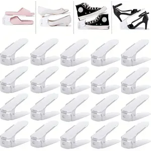 Shoe Rack, Display, Shoe Slots Organizer, Adjustable Shoe Stacker Space Saver, Adjustable Features, Double Deck Shoe Rack Holder Shoe Stack for Closet Organization, Stable for High Heels and Sneakers, Tidy and Stylish Storage