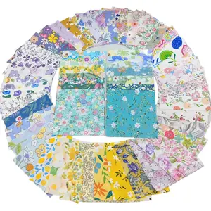 100pcs Random Floral Printed Patchwork Fabric Kit, DIY Quilt Making, Pre-Cut Craft Fabric Set, Sewing Supplies, 10cm X 10cm, Sewing Tools