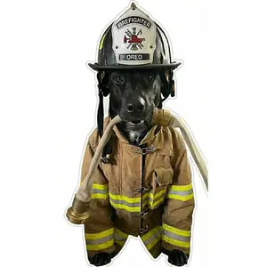 Oreo Dog Firefighter Window or Helmet Decal