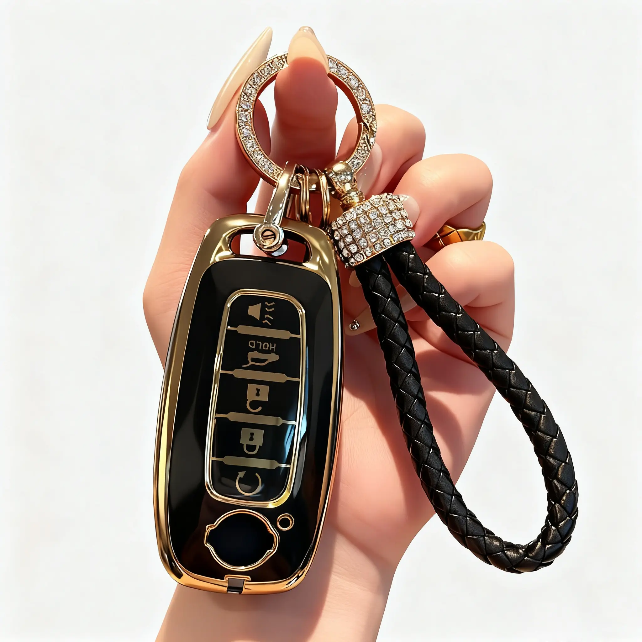 5-Button Key Fob Cover for 2023 2024 2025 2026 Nissan Rogue Pathfinder and 2024 2025 Sentra, Tpu, Black