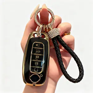 5-Button Key Fob Cover for 2023 2024 2025 2026 Nissan Rogue Pathfinder and 2024 2025 Sentra, Tpu, Black