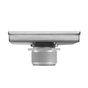 6" Square Shower Drain with Removable Grate Brushed Polished 304 Stainless Steel Shower Drain Floor Shower Drain with Hair Strainer Adjustable Levellingft