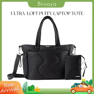 BIIVOYA Summervibes Puffer Tote Bag for Women, 15.6" Laptop Work Bag, Quilted Gym Travel Purse with Luggage Sleeve & Wet Pocket, for School, Commute & Mom Use, outdoorfun